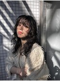 顔まわりにポイントカット/くせ毛風パーマ/ウェーブパーマTOM