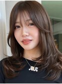 韓国ヘアーハッシュカットレイヤーカットハイライトカラー