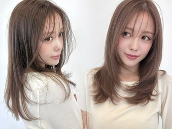 ルージュシー 堀江(RU10C)の写真/ブリーチなしダブルカラーで赤みとダメージを抑え透け感・抜け感を叶える欲張りカラー♪