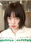 顔周りレイヤーカットくびれヘアミルクティーベージュカラー韓国