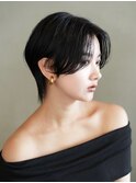 表参道白髪ぼかしマッシュショートヘアッシュベージュ40代50代
