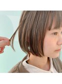 【宇野智祐】切りっぱなし風ミニボブ×ハイライト