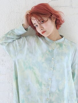 ヘアーメイクパウダー 天王寺寺田町店(Hair make powder) ナチュラルボブ×大人ボブ×ウェーブ 20代30代40代透明感ピンク