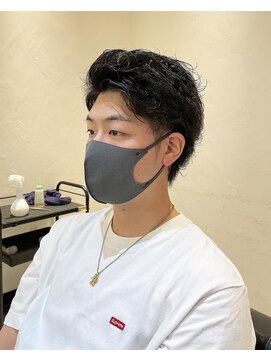 ラテ 渋谷(LATTE) デザインパーマ 簡単スタイリング メンズパーマ