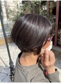 ショートカット×ハイライト×白髪ぼかし