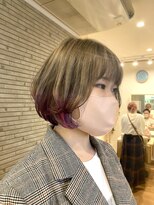 ハナイ ヘアーデザイン(HANAI hair design)&nbsp;グレージュ&パープルボブ