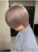 8131髪質改善内巻きシャギーショートボブ韓国ハイトーンカラー