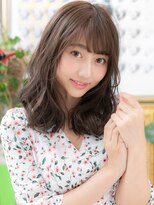 カバーヘア ブリス 大宮西口(COVER HAIR bliss) 斜めバングアースカラー波巻きくびレイヤーh3大宮20代30代40代