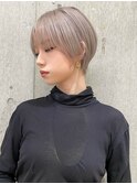 ダブルカラーショートウルフカットショートボブレイヤー前髪あり