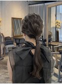 ローポニーアレンジ　タイトアレンジ　結婚式セット