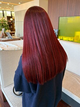 ヘアーアンドエステ ハラダ 滝ノ水店(Hair&Esthe Harada) ブリーチなしダブルカラー/カシスピンク/ロング/ストレート