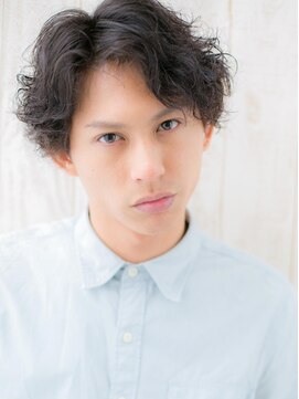 モッズヘア メン 仙台愛子駅前店(mod's hair men) 20代30代アップバングカジュアル無造作波打ちパーマb仙台愛子