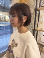 エレン 向ヶ丘遊園 登戸(ELEN)&nbsp;顔周りカットダークブラウンウォームベージュミニマムボブカット