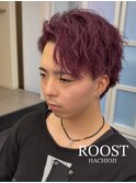 MEN'S HAIR/ブリーチオンカラー/かき上げスタイル/リタッチ