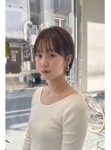 小顔前髪の艶ショートボブ