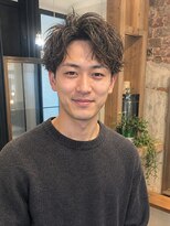 ラシェル パル ノエル(Laciel par Noel) Men's_ショート_センターパート_ニュアンスパーマ