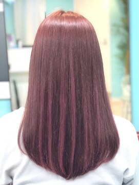 エイチエムヘアー 船橋店(H M hair) ロングピンクレッド