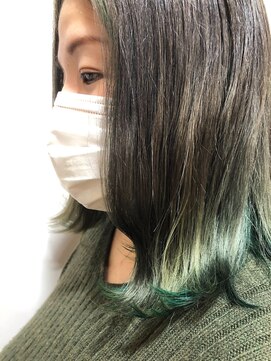 TJ天気予報 5mm 春日井店 インナーカラー★グリーン