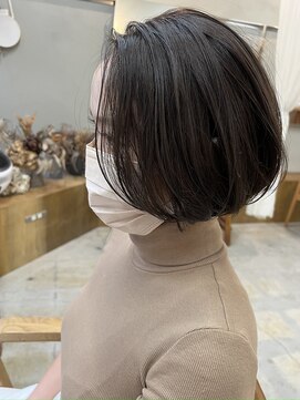 マロウ(mallow) 《花屋併設》前髪なしショート/アッシュブラック/小顔