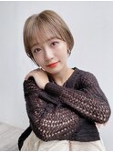 大人ショート 前髪あり 丸みひし形 丸顔面長エラ張り絶壁 K1015