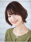 大人可愛いゆるふわボブ・癖毛カット