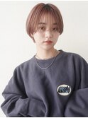 マッシュショート/シースルーバング/ピンクベージュ/池袋