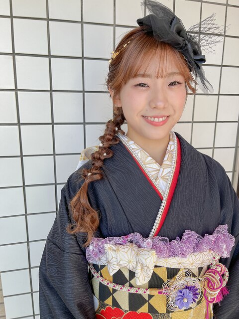 【kawase_mai】大人可愛い10代20代30代40代　サイド編み下ろし