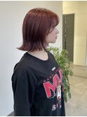 ブリーチなしダブルカラーで作るカシスレッド♪