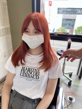 ガルボ ヘアー(garbo hair) #ハイトーン#オレンジ#10代#20代#高知