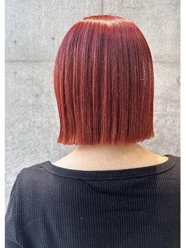 カケル(×.) ワインレッド/パツボブ/うる艶ハイトーン