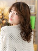 ぱっつん前髪くびレイヤーウェーブミディh3戸田公園20代30代40代