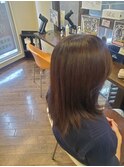白髪染めボブウルフカット前髪レイヤー小顔ワンレン