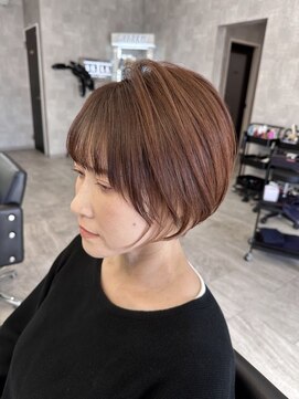 スキル 水戸(SKILL) 大人ショートボブ/アンニュイボブ/斜めバング/オレンジブラウン