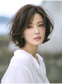 ☆ホワイトグレージュミニウルフデジタルパーマチェリーブラウン