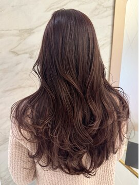 ロンド フィーユ(Lond fille) ピンクベージュ×ワンホンロングヘア