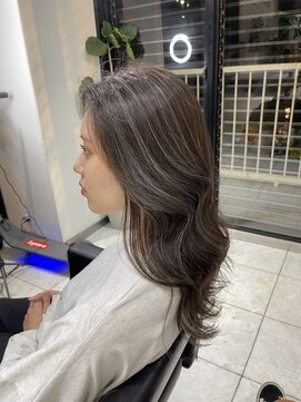 ブレンド 渋谷(BLend) ハイライトカラーくびれヘアアプリコットオレンジ