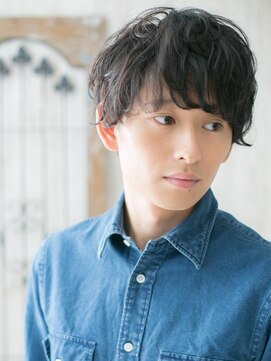 グルーミングサロン バーバー キャッスル 北浦和西口(Grooming salon Barber Castle) 20代30代リクルートアッシュブラック重めマッシュパーマa北浦和