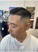 メンズカットサイドパート七三分け