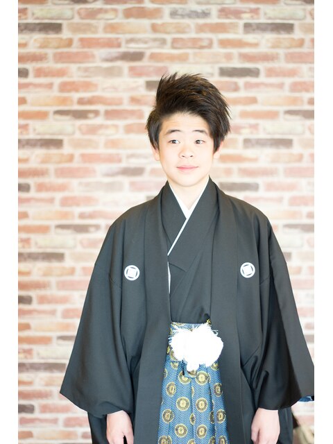 卒業式の主役◆紋付袴にバングアップスタイルで爽やかに◆