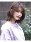 シアーグレージュ×シースルーバングミディ