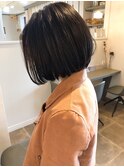 極細ハイライトなナチュラルワンレンボブ