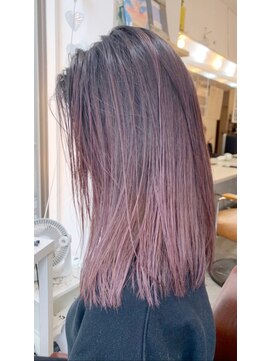 ソルトウォーター 南堀江(SALT WATER) シアーピンク グラデーション ハイライト