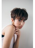マニッシュショート/ショコラベージュ/耳だしショート
