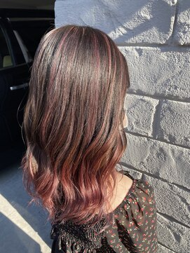 ロカリタ キョウト 千本丸太町店(ROCAReTA kyoto) ピンクカラー/くすみピンク/バレイヤージュ