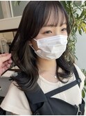 地毛を残してインナーカラー/イヤリングカラー/カーキグレージュ
