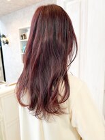 キャアリー(Caary)&nbsp;福山市Caary人気パーマ小顔補正立体カット大人ピンク/コーラル