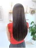 ブリーチなし◎潤艶透明感グレージュ