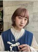 アレンジしても可愛い◎切りっぱなしボブ/ワイドバング