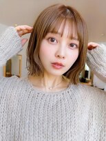 Say.黒髪ボブルフネビージュ小顔ワンレン切りっぱなしボブ表参道