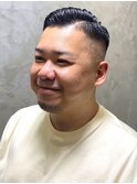 イージーパーマ　クロップ　サイドパート　スキンフェード